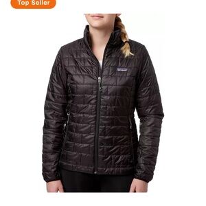Patagonia Womens Black Nano Puffer Jacket Small Full Zip Packable Lightweight